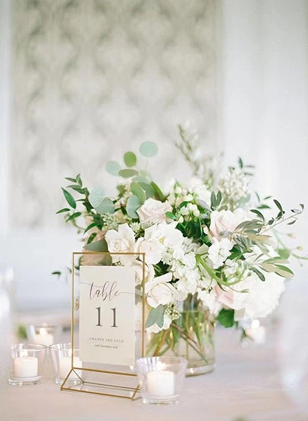 Wedding table number plate